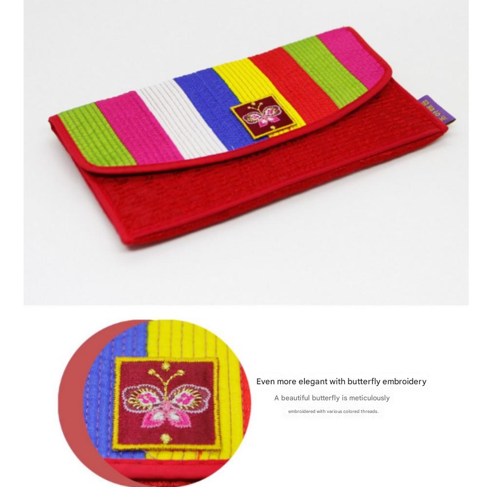 Colorful Silk Korean Quilted Long Wallet