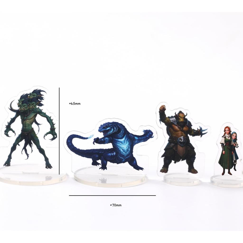 Dungeons & Dragons Miniature DND Starter Set for Beginners, D&D 5E, 20 Mini Flat Plastic Figures, for Pathfinder, Tabletop RPG, Game Accessories, DM G