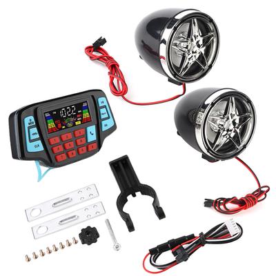 Waterproof Motorcycle BT MP3 Player Audio Stereo Speaker System USB Memory Card Carrier
