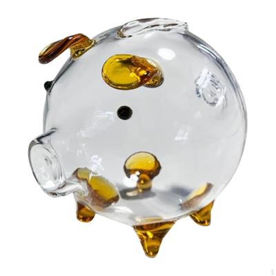 Tirelire cochon en verre transparent, pot mignon