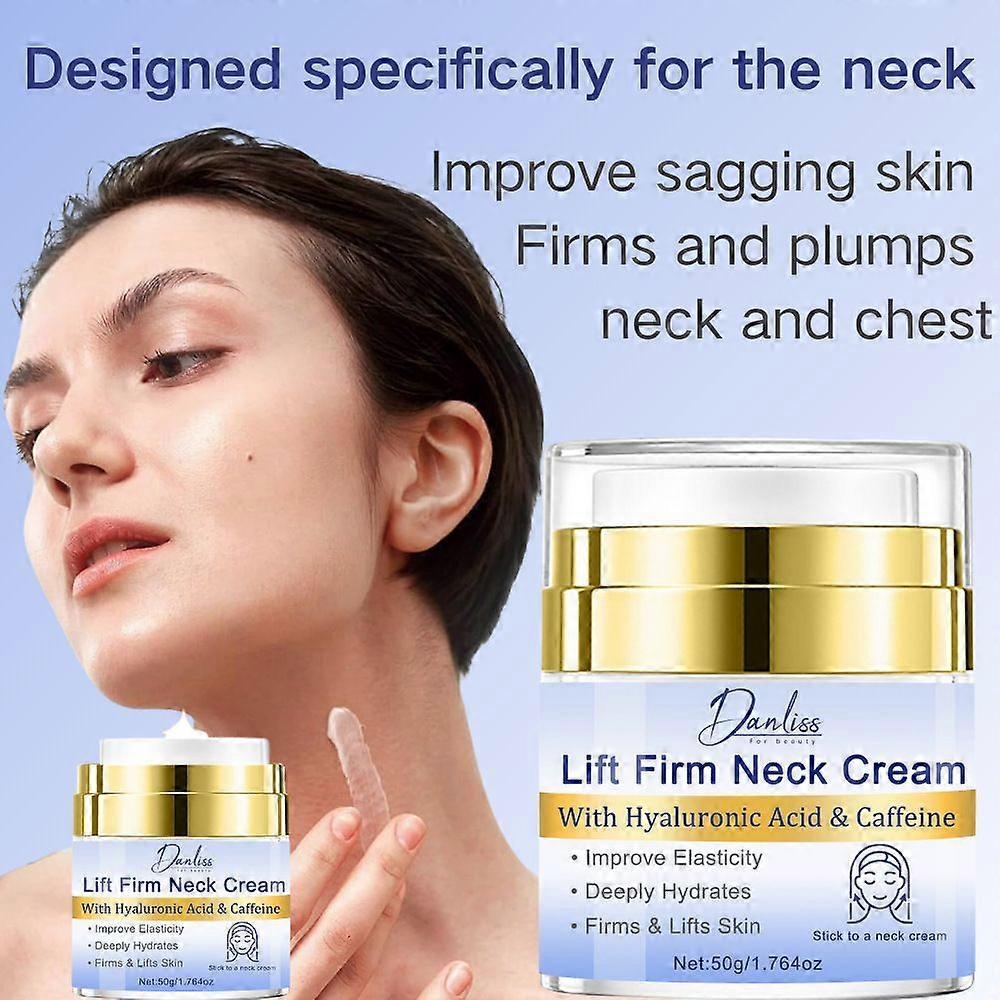 Neck Firming Cream, Hyaluronic Acid & Caffeine Neck Cream for Tighten & Lifts Skin, Anti-Wrinkle Cream for Neck & Face, Moisturizing & Hydrating, Impr