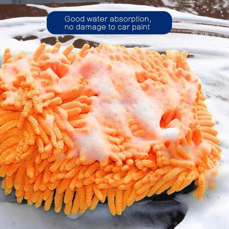 Waterproof Car Wash Microfiber Chenille Gloves Thick Car Cleaning Mitt Wax Detailing Brush Auto Care Double-faced Glove