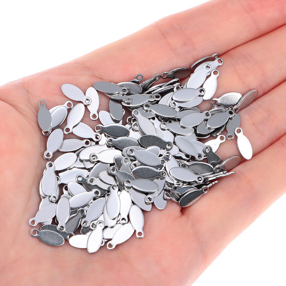Blank Stainless Steel Tags Oval Oval Charms Jewelry Making Stamping Tags  DIY Jewelry Making