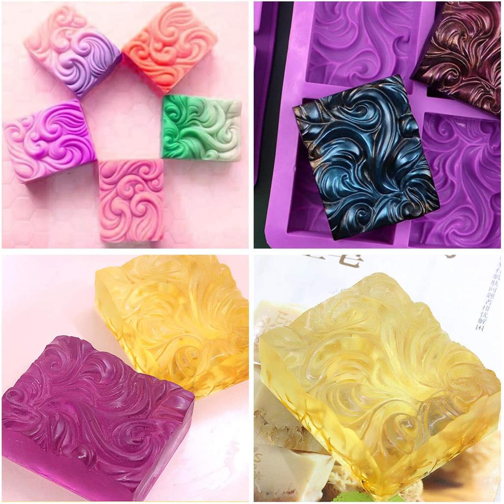 4-cavity Wavy Flower Silicone Handmade Soap Mold Cake Mold DIY Aromatherapy Plaster Mold Essential Oil Soap Mold