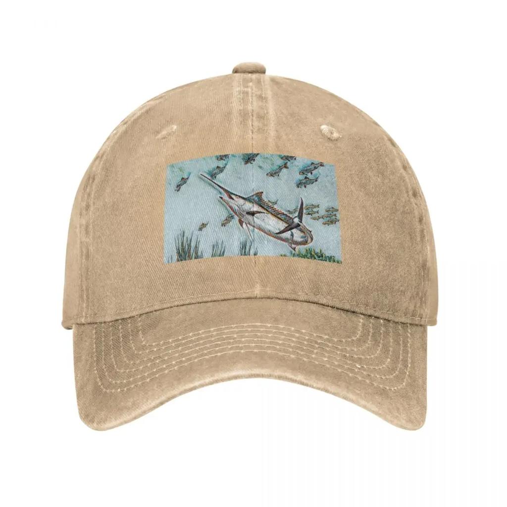 Marlin fish hunt Baseball Cap Trucker Cap custom Hat Beach Unisexs Tennis Women's