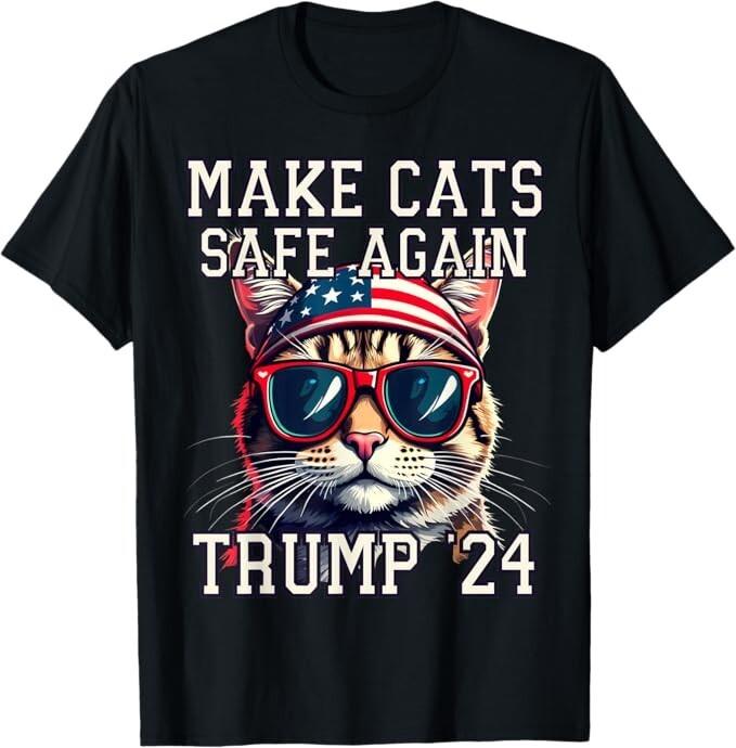 

Funny Trump 24 President Debate Meme Make Cats Safe Again T-Shirt Unisex T-Shirt XL