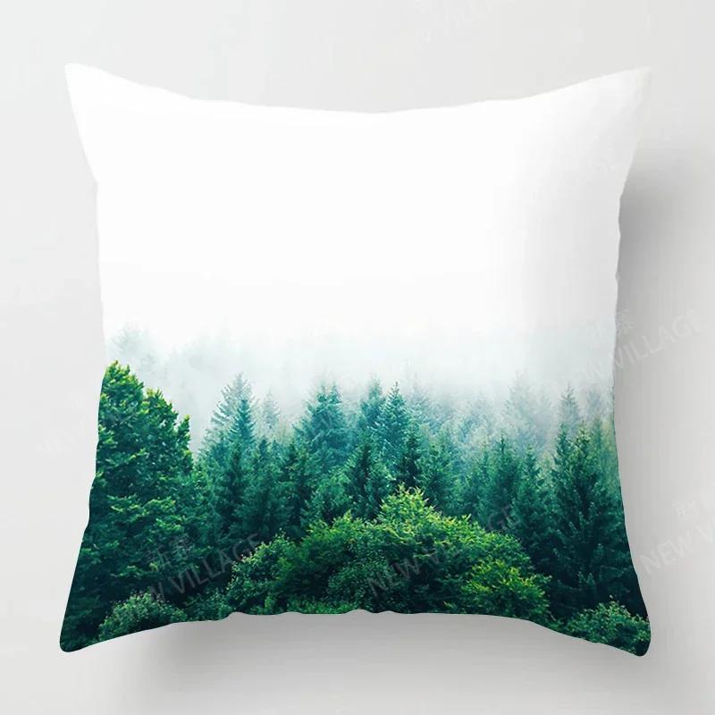 Creative Plant Leaf Patterns Throw Pillow Cover With Short Plush Print Living Room Sofa Decoration Cushion Cover Pillow Covers