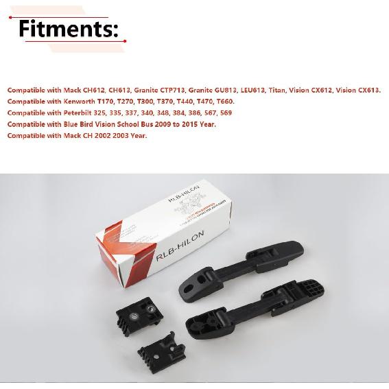 RLB-HILON 1Pair Hood Latch Compatible With Kenworth T170 T270 T330 T370 T660, For Peterbilt 325 335 337 340 348 384 386 567 569 579, For Mack CH612