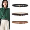Womens Slim Alloy Buckle Belt With Geometric Elements For Elegant Casual Style