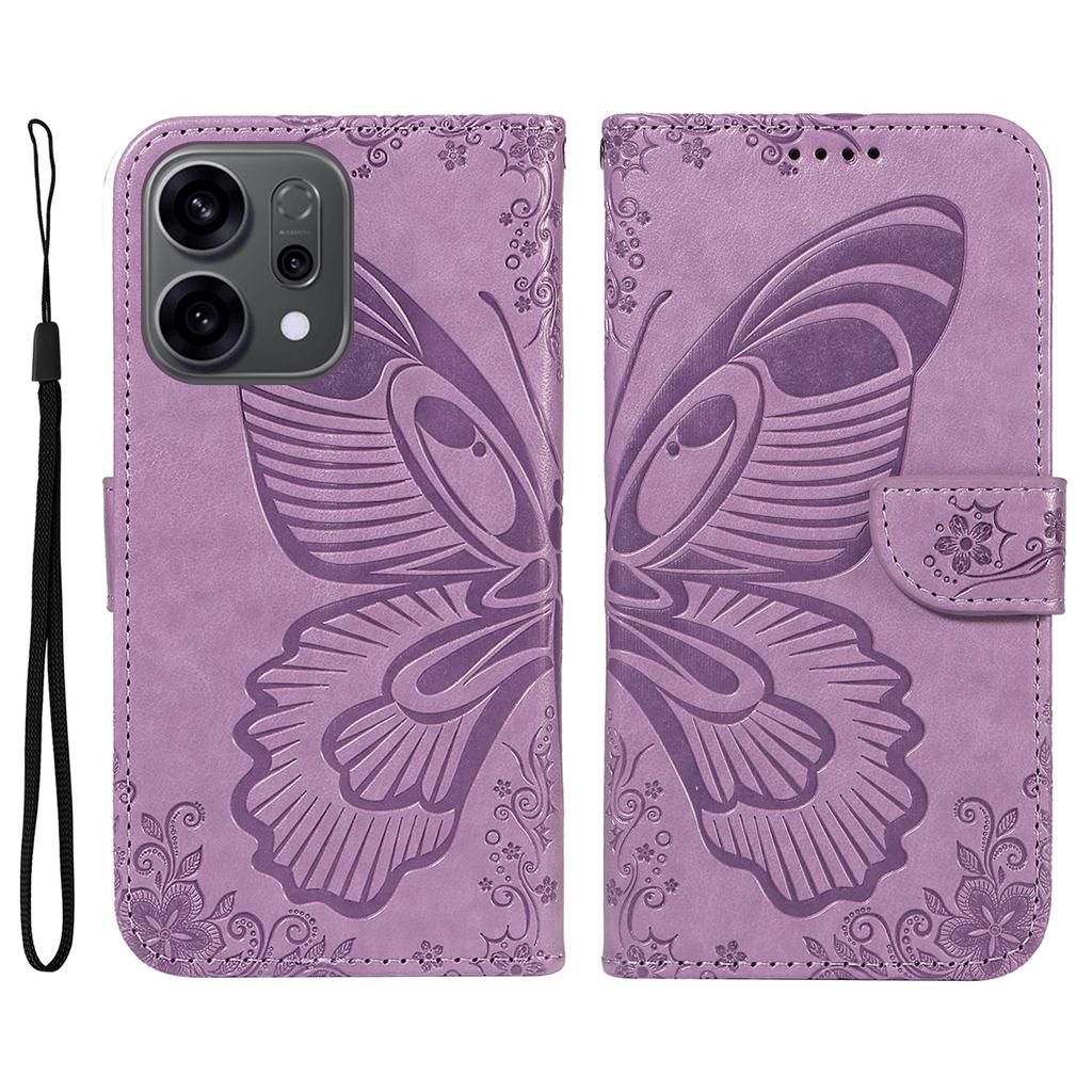 For Oppo Reno14 5G (China)/Oppo Reno14 F 5G/Oppo Reno14 5G (Global) Case Butterfly Pattern PU Leather Folio Flip Phone Cover