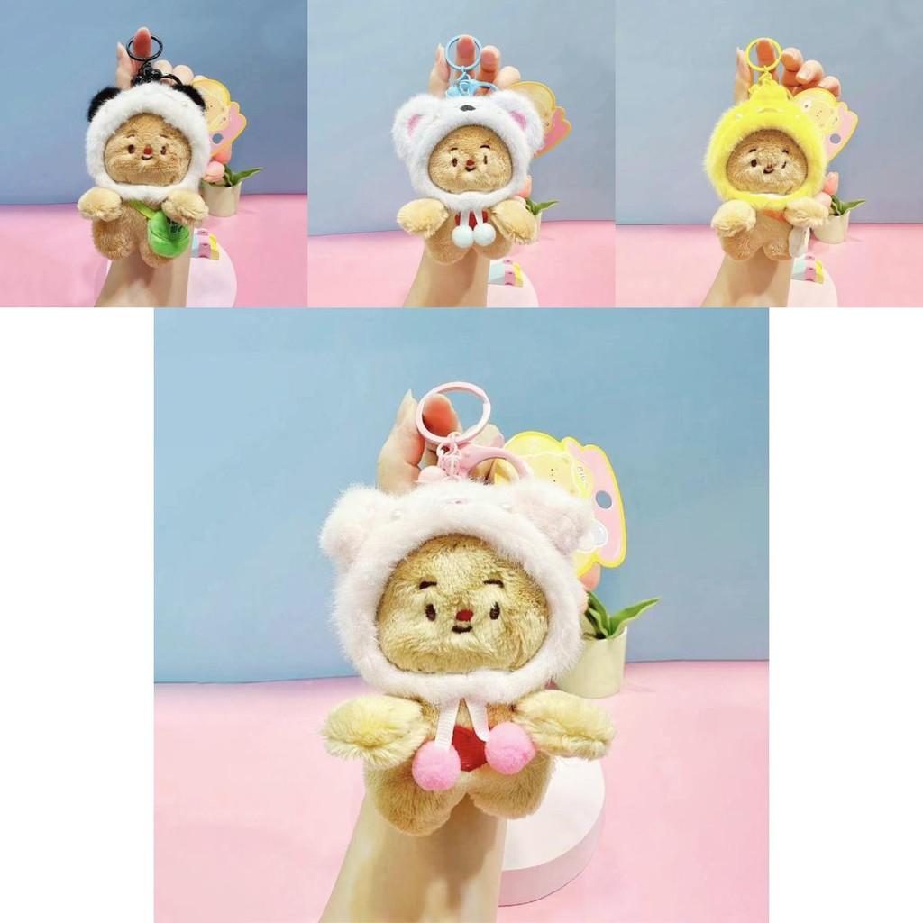Delightful Jinnew Creamy Bear Animal Costume Plush Keychain Colorful Gift Idea