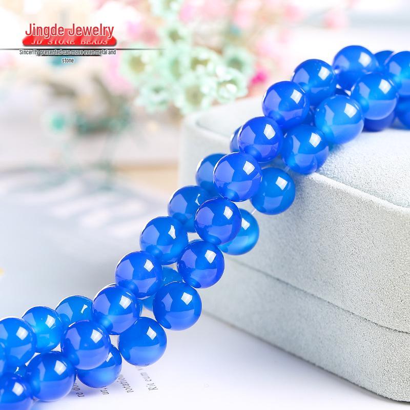 Blue Agate Frosted Beads for DIY Jewelry Accessories