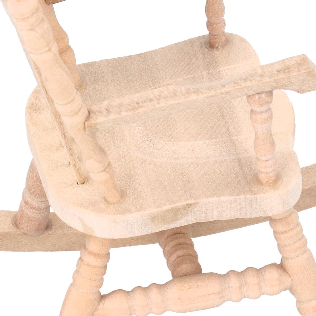 1:12 Miniature Rocking Chair Cute Wood Rocker Furniture Toy Accessories