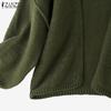 ZANZEA Winter Autumn Women Long Sleeve Open Front Casual Loose Knitted Sweaters Cardigan