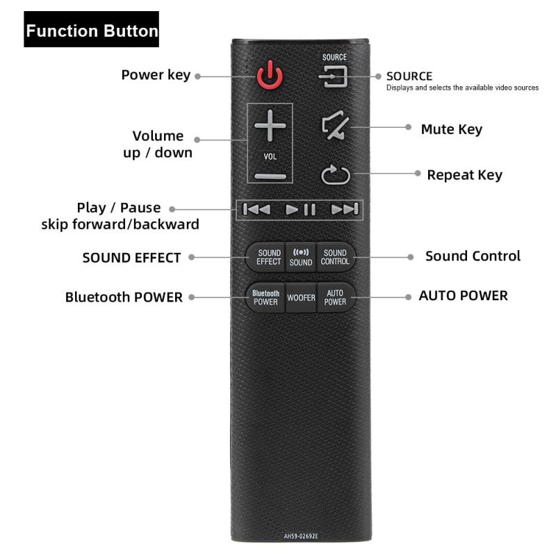 1 Piece For Samsung Ps Wj6000 Hw J355 Hw J450 Bluetooth Audio Sound Bar Wired Subwoofer Ah59-02692E Model Remote Control