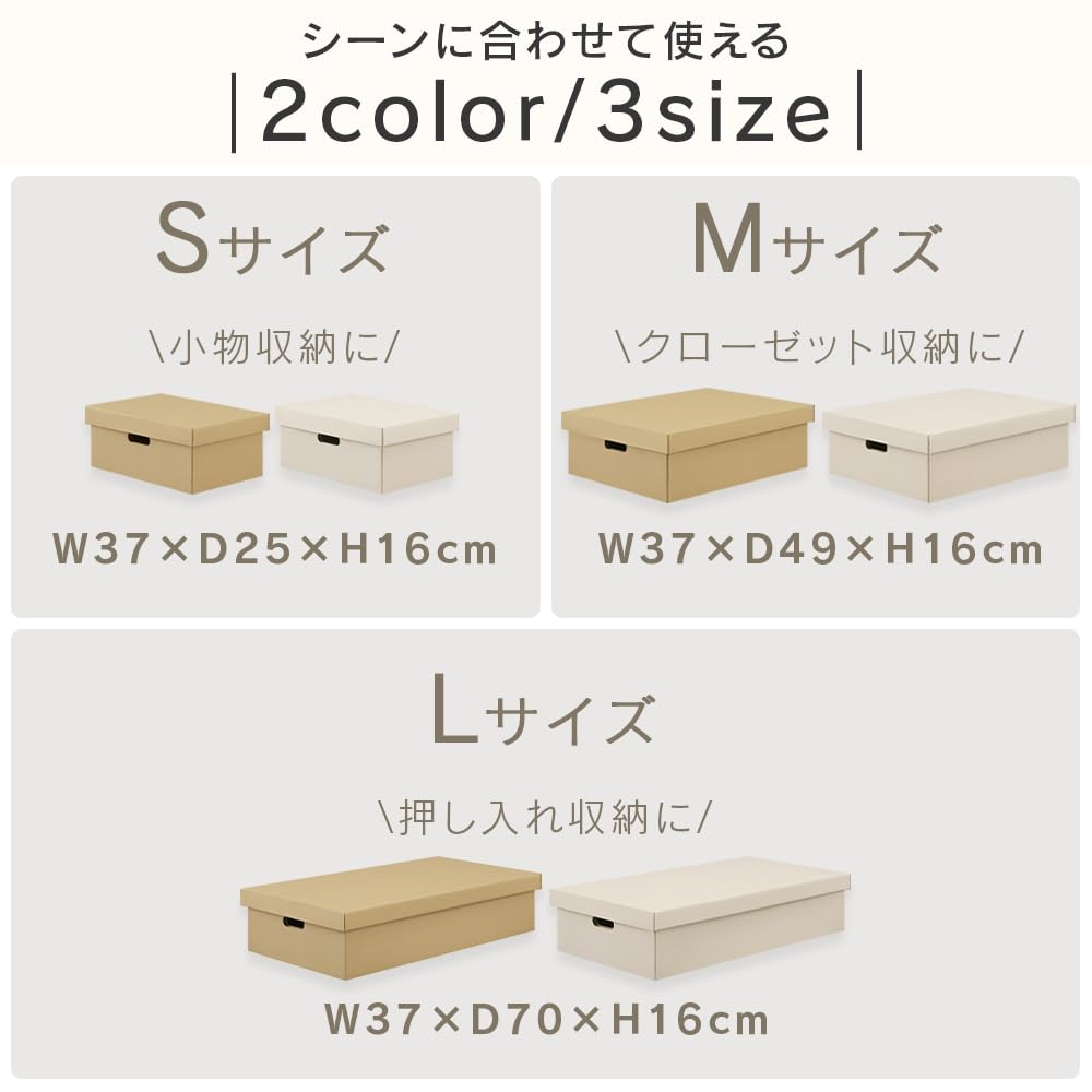 Iris Ohyama Cardboard Storage Case, Organizer, Small Item Storage Case, Paper Box, Craft, Cardboard, Set of 2, DB-700, White