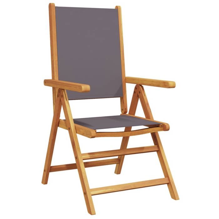 VidaXL Garden Reclining Chairs Set of 4 Fabric and Solid Wood, Garden Seat, Patio Chair, Dining Chair of 3214541