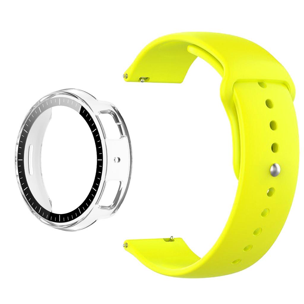 Silicone Watch Band & Reverse Buckle and Full Protective PC Case with Tempered Glass for Amazfit Active Max Smart Watch Accessories