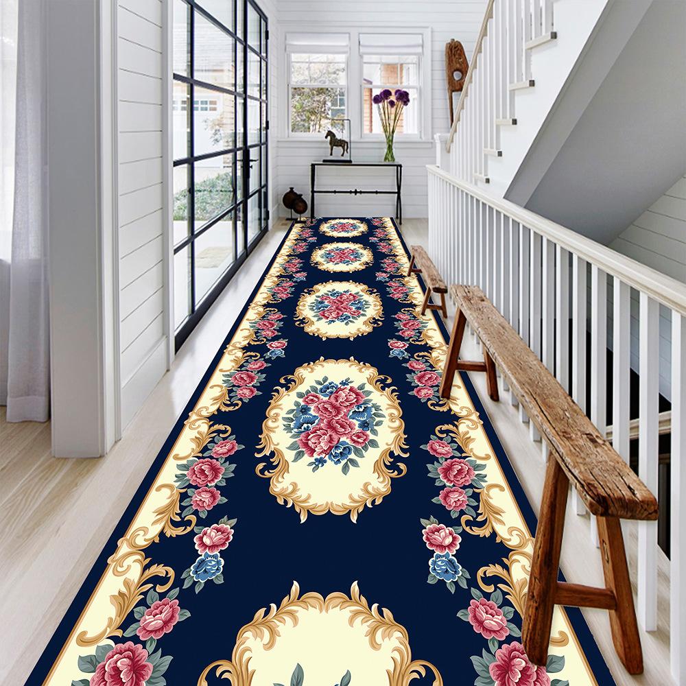 European Geometric Villa Long Corridor Carpet Runner Hall Passageway Home Large Rug Nordic Modern Stairway Comfortable Floor Mat