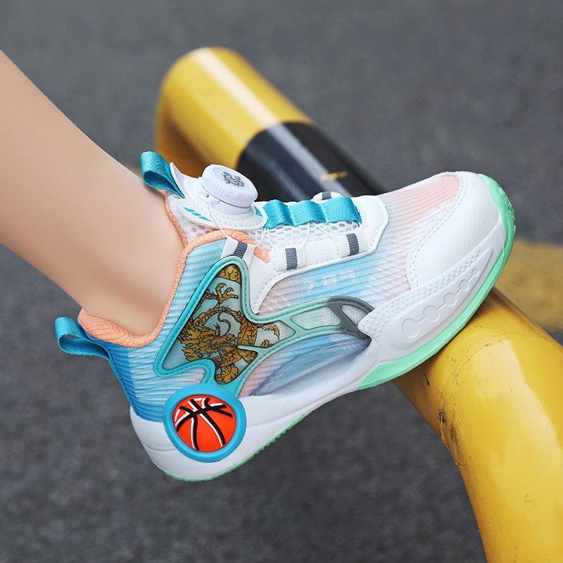 

Детские баскетбольные кроссовки 2025 новые дышащая сетка мягкая подошва легкие нескользящие мальчиковые профессиональные тренировочные практичные спортивные кроссовки 31