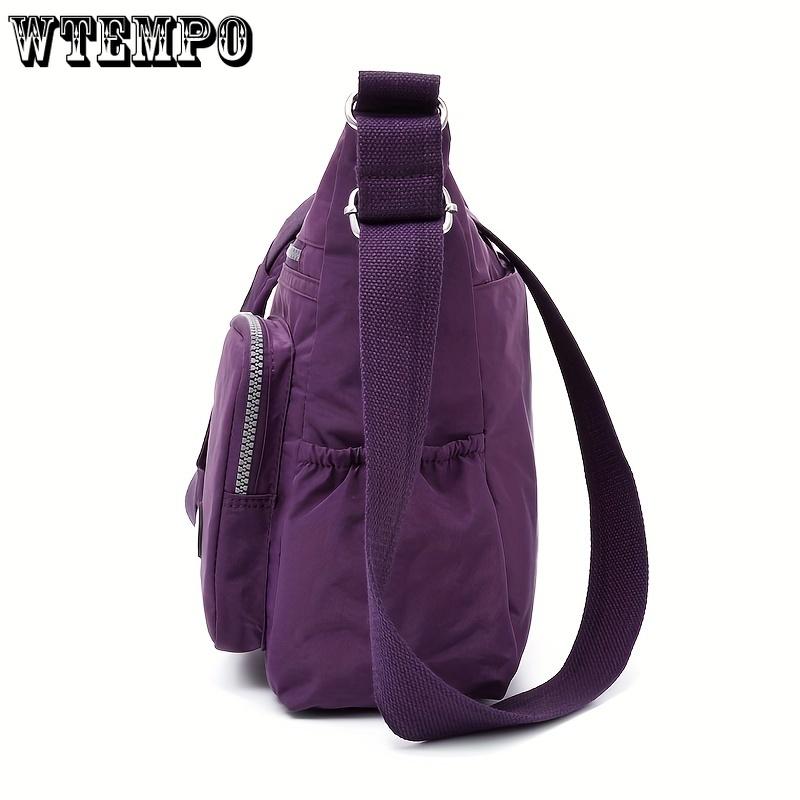 Women's Casual Nylon Crossbody Bag - Water-Resistant, Adjustable Strap, Zip Closure, Foldable Design In Mixed Colors