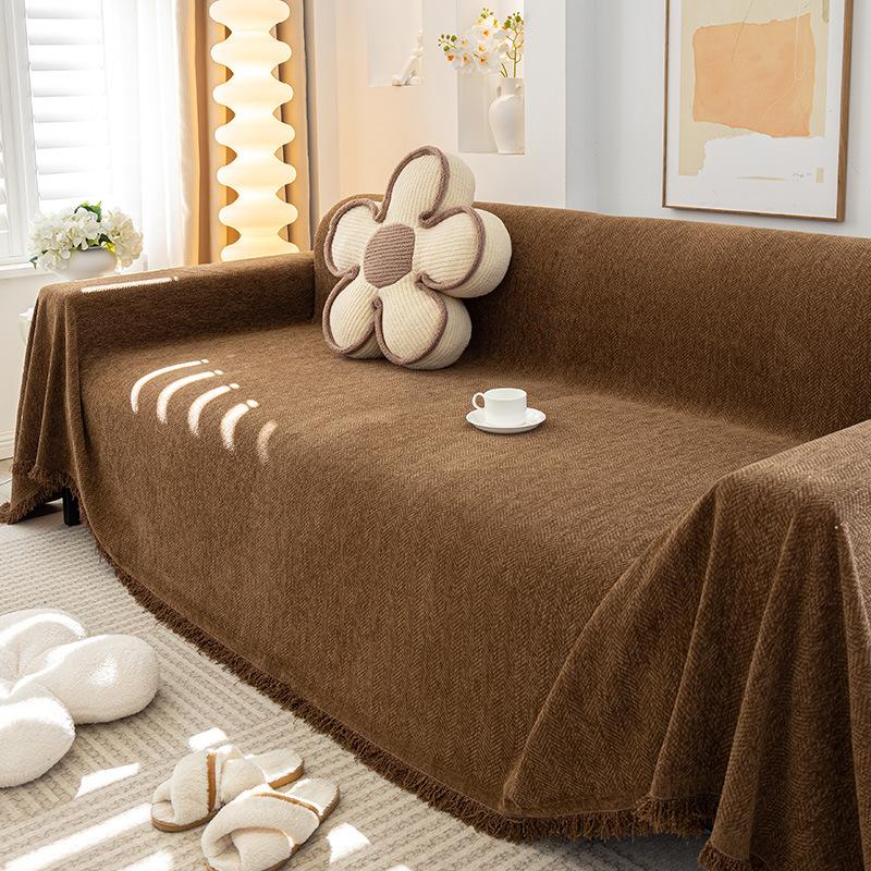 Chenille Sofa Towel Soft And Comfortable Air Conditioning Blanket Sofa Decorative Cover Four Seasons Universal Couch Cushion