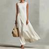 Summer Maxi Dresses For Women Casual O Neck Sleeveless Loose Asymmetrical Hem Long Dress Women Elegant Beach Holiday Sundress