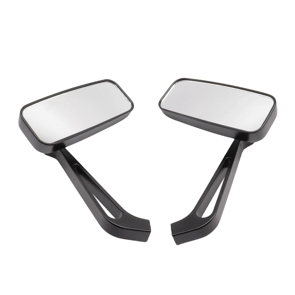 SZYUMO Motorcycle Rearview Universal Wide with Easy White Glass Mirrors, Set, Angle, Black, 8mm/10mm Screws, Installation,