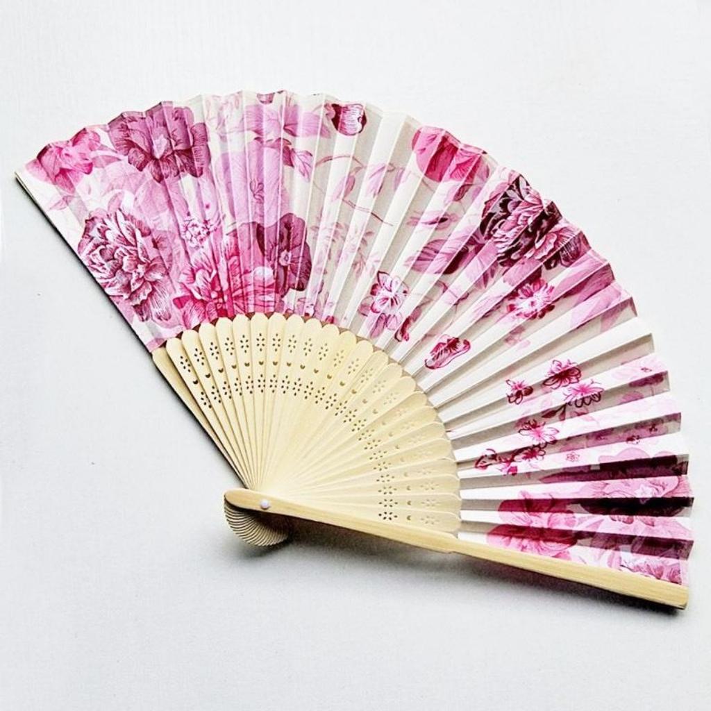 1 Peça Ventilador de Dança de Mão Estilo Chinês Padrão Personalizado Ventilador Dobrável de Bambu Ventilador de Mão para Casamento Ventilador de Flor de Bambu
