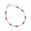 Sterling Red Agate Cat Eye Bead Bracelet Women Minimalist Fashion Stackable Wristband