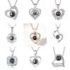 100 Languages 'I Love You' Projection Necklace: Heart Clavicle Chain with HD Nano Stone Micro-Engraving
