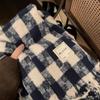Plush Plaid Wool Scarf Cashmere Shawl Long Shawl Classic Winter Cashmere Scarves  Girl