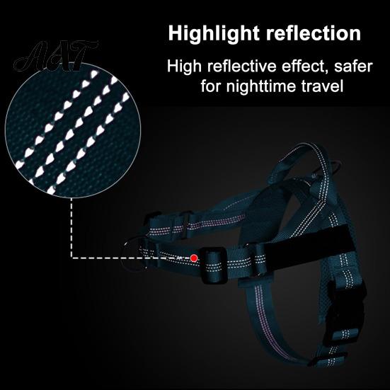 Reinforced Stitching Pet Body Harness No Pull Dog Harness, Adjustable Nylon Vest with Handle, Breathable Ergonomic Chest Protector for Walking