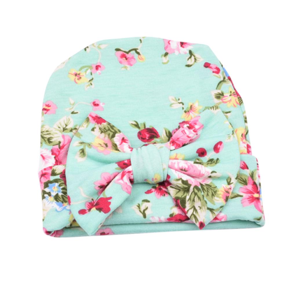 Baby Mädchen Schöne Blume Muster Kinderzimmer Neugeborene Krankenhaus Süße Niedliche Mütze Kappe mit Großer Schleife