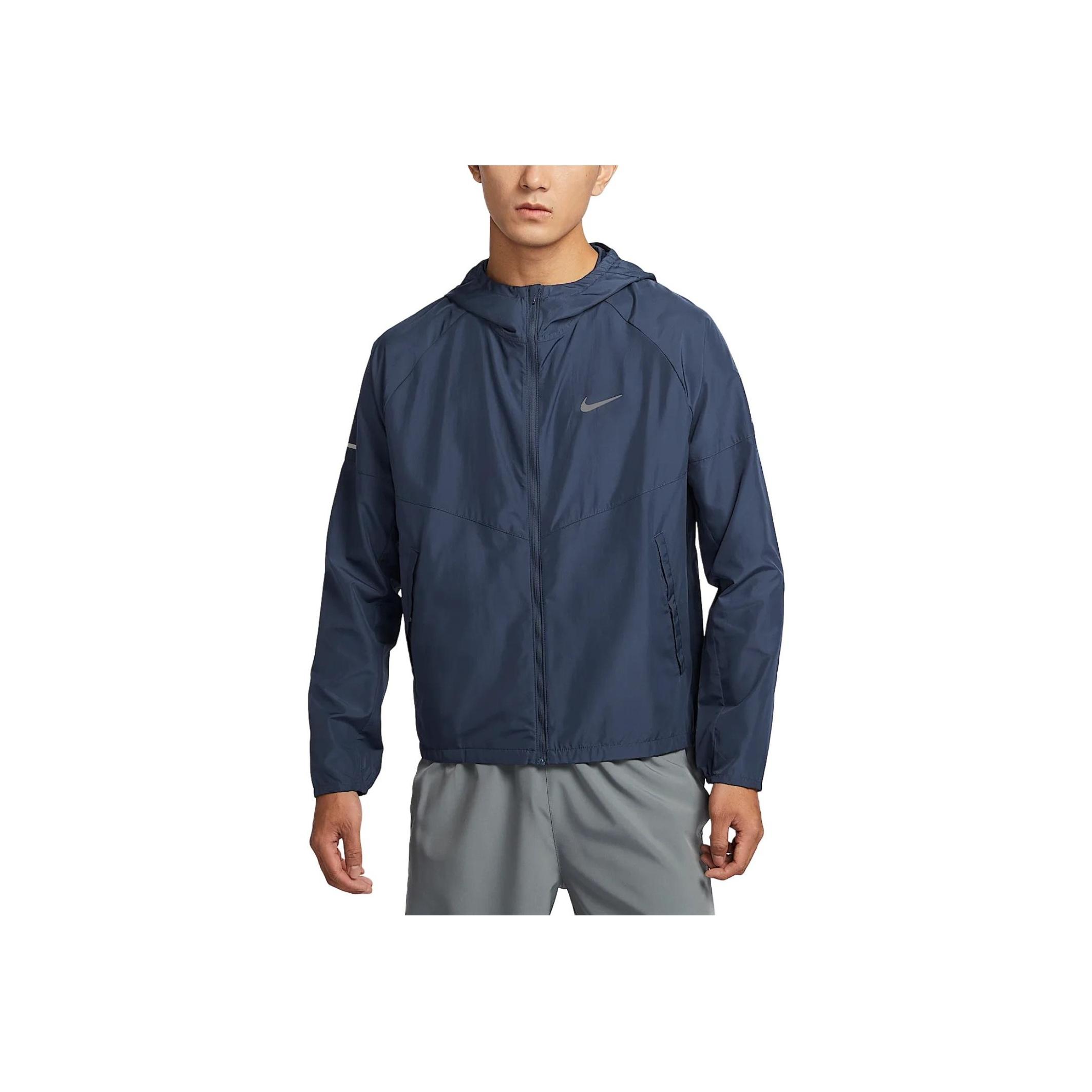 

Водоотталкивающая куртка с капюшоном и логотипом Nike Miler, светоотражающая, реглан, с длинным рукавом, мужская куртка, светло-голубая, DD4747-438 XL