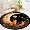 S Fox Moon Round Rug Nonslip Area Rug Office Chair Mat Carpet For Living Room Bedroom Home Decor