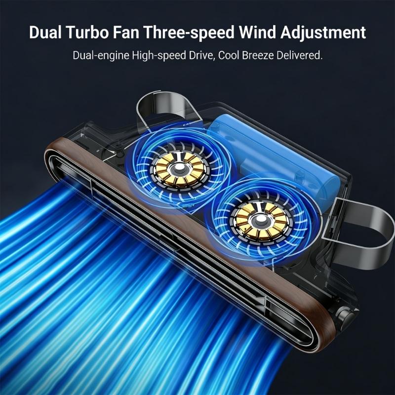 USB Powered Twin Rotation Car Fan With 3 Speed Preferences And Modified Air For Better Driving Comfort