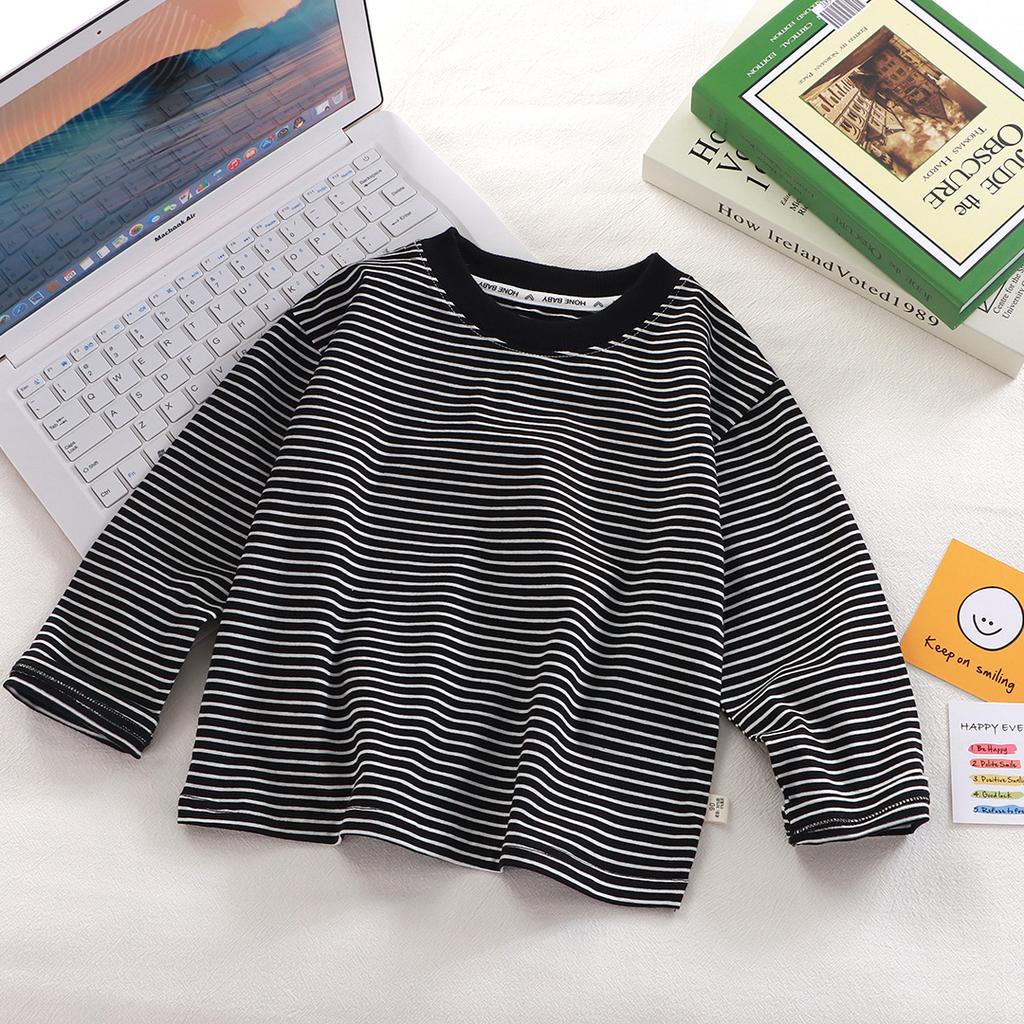 Kids Pure Cotton Long Sleeve T-Shirt, Fake Two-Piece Base Shirt, Korean Casual Versatile Top For Toddler Boys Girls, Spring Autumn