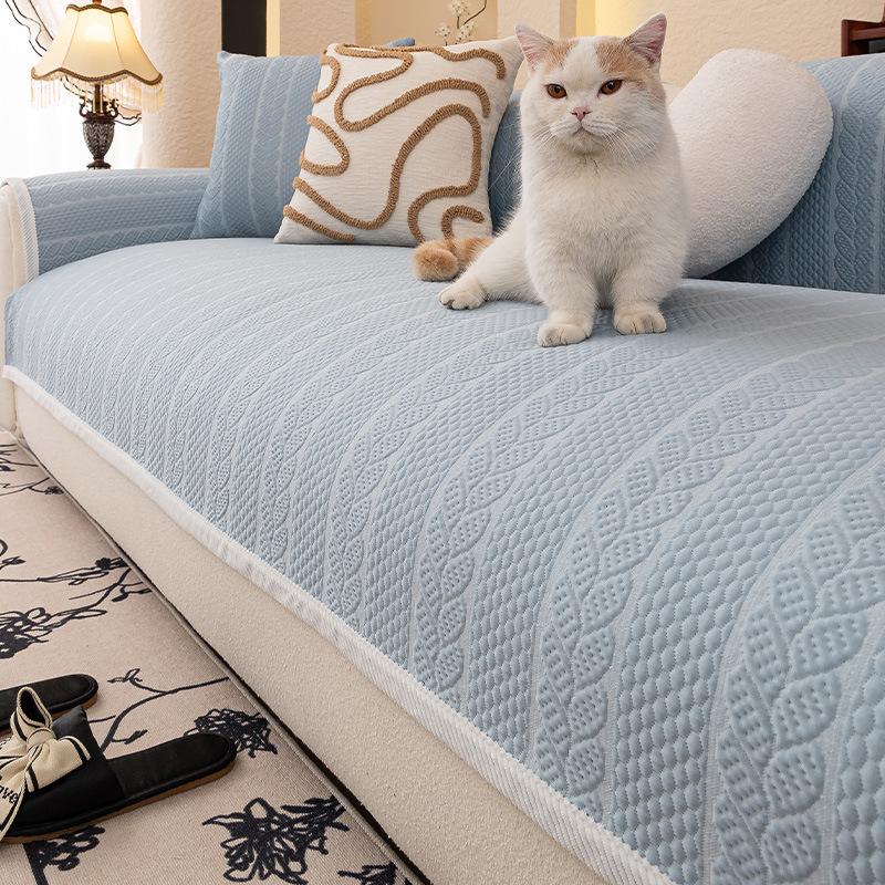 Cool Doudou Non-Slip Sofa Cushion  Summer New One-Piece Fixed Non-Slip Anti-Cat Scratch Straight Edge Sofa Seat Cushion