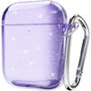 Svanove for Airpods Case Clear Glitter, Sparkly Bling Cute Airpods 1st 2nd Generation Case with Keychain, Hard Shell Girly Y2k Aesthetic Airpods