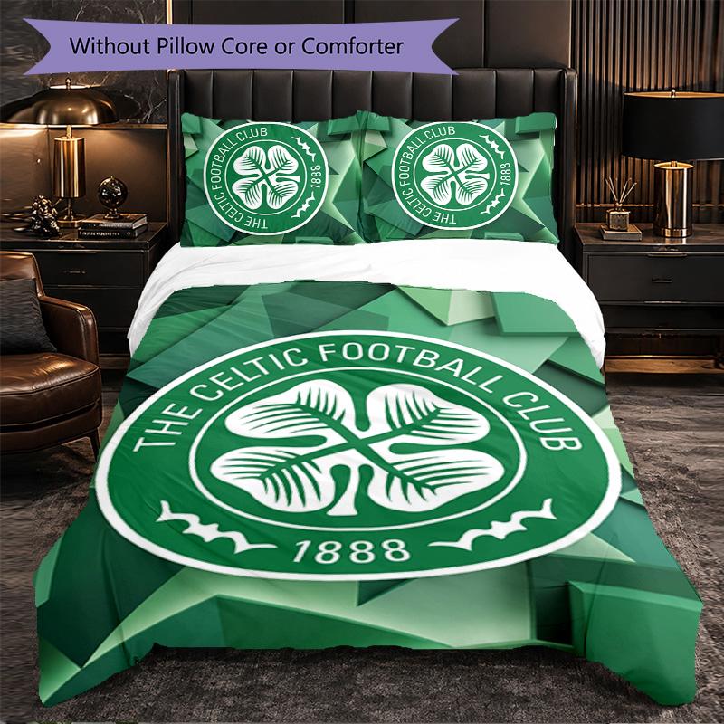 Celtic FC Themed Bedding 3Pcs Duvet Cover Set Decorative Bed Linen For Teen Room Home Decoration