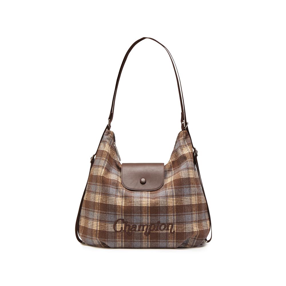 

Champion Bangs Flip Shoulder Bag Fashion Versatile Trendy Casual Lightweight Fabric And Faux Leather Crossbody Bag Unisex bags U6AACPU94 Brown Plaid Pattern
