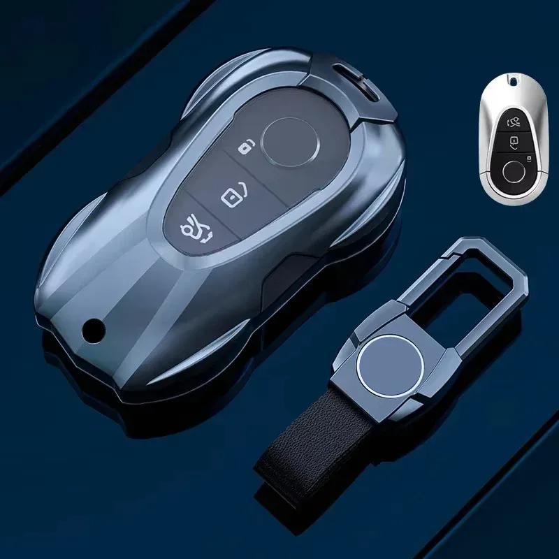 Car Key Case Cover For Mercedes Benz C E A B S Class Gle Gla Glb, Soft Tpu Key Fob Protector With Luxury Zinc Alloy Frame