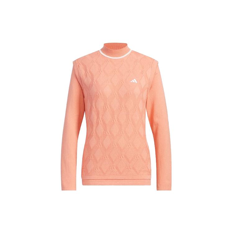 Adidas Knitwear Women's Pink Umber Turtleneck Moderate Two Piece Set (Unisex) Knitwear HZ6117
