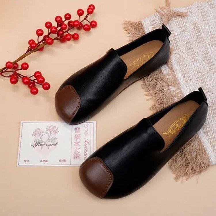 

Spring new retro women s shoes soft sole soft surface one pedal lazy shoes flat comfortable single shoes 35 чёрный
