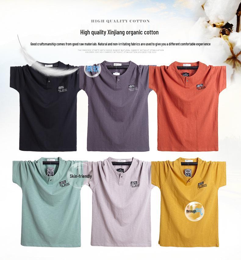 Men's Plus Size Short Sleeve Bamboo Fiber Sport T-shirt - Loose, Trendy, and Versatile