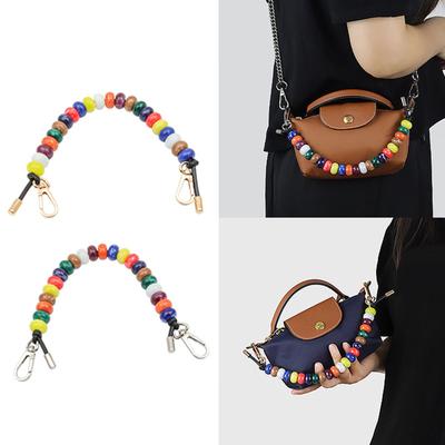 Vibrant Beaded Purse Chain Adjustable Length Resin Bag Strap Replaceable Handbag Strap Women's Purse Chain
