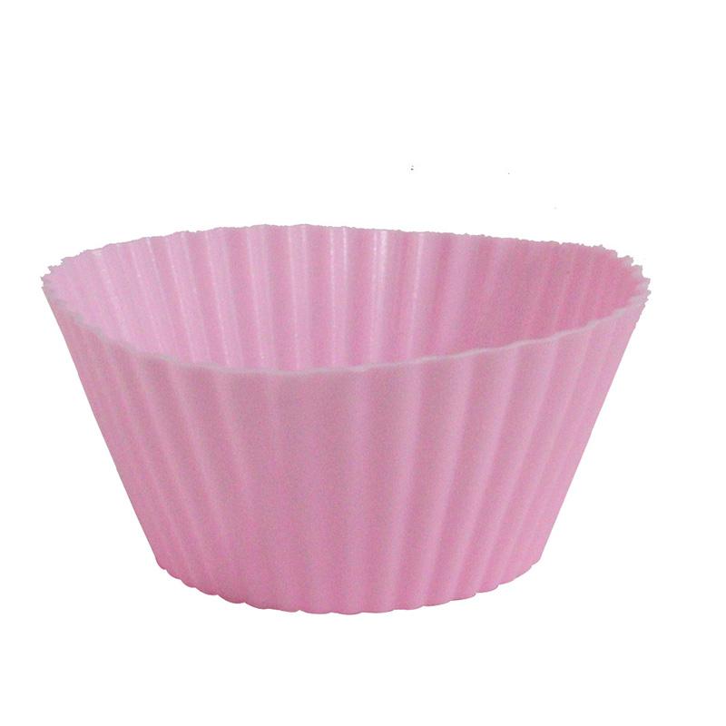 12pcs Round High Temperature Resistant Silicone Small Cake Cup Mold High Temperature Resistant Kitchen Baking Accessories