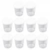 Clear Plastic Medicine Measuring Cups with White Lids Set of 10 (30ml)