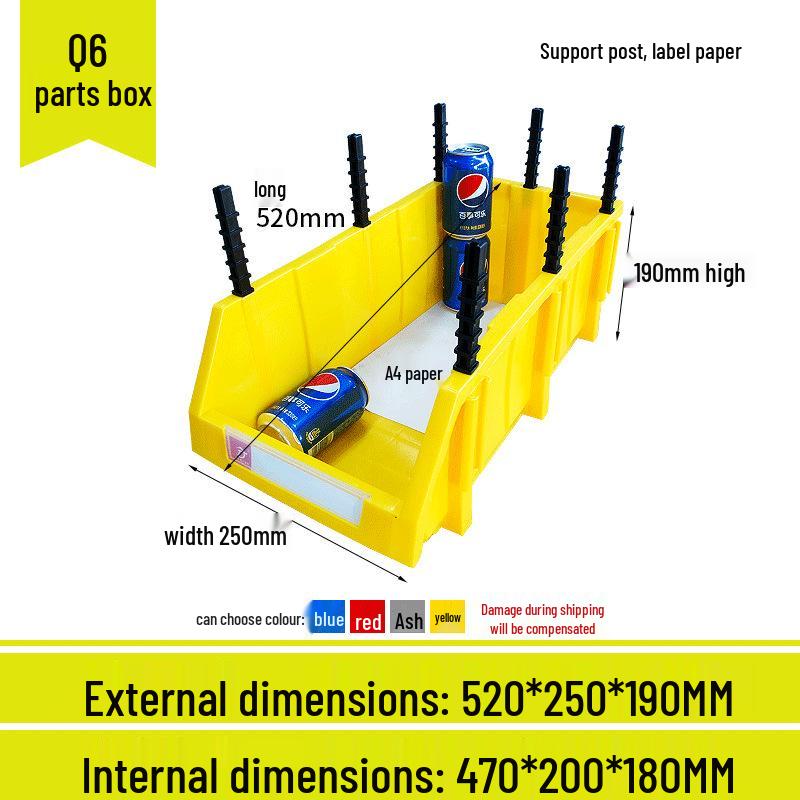 Angled Entry Heavy-Duty Plastic Storage and Organizer Box for Components and Hardware
